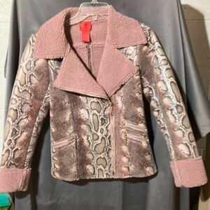 Snake skin look moto jacket. XS